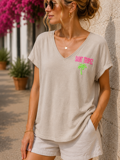 T-shirt St Tropez sable