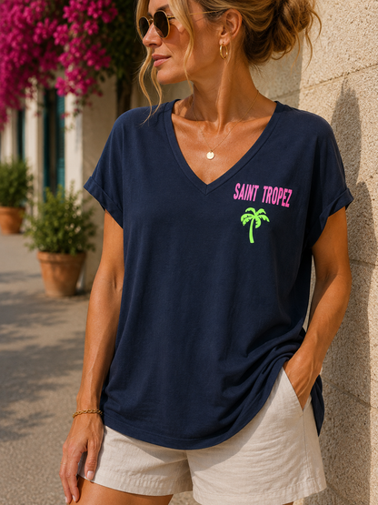 T-shirt St Tropez bleu marine