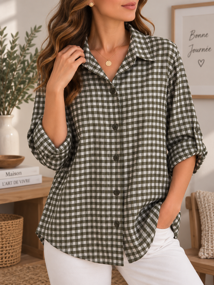 Chemise vichy kaki