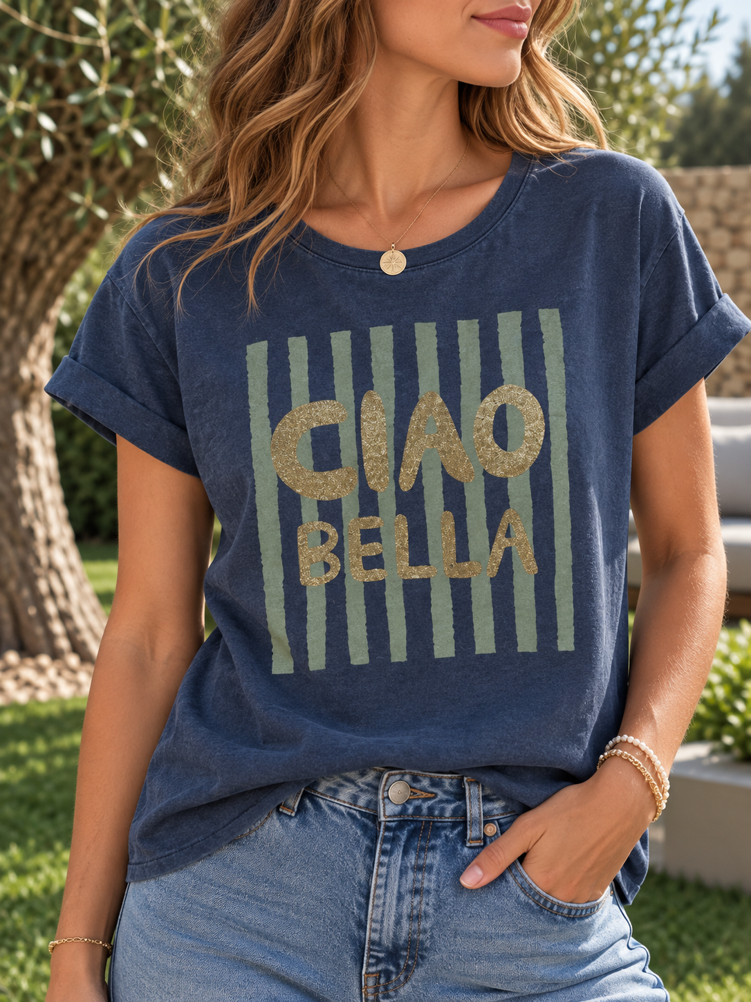 T-shirt anthracite CIAO BELLA kaki