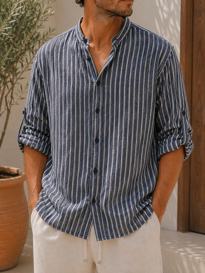Chemise rayée RANCH bleu marine