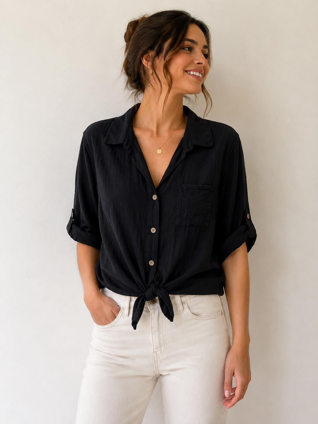 Chemise coton noir