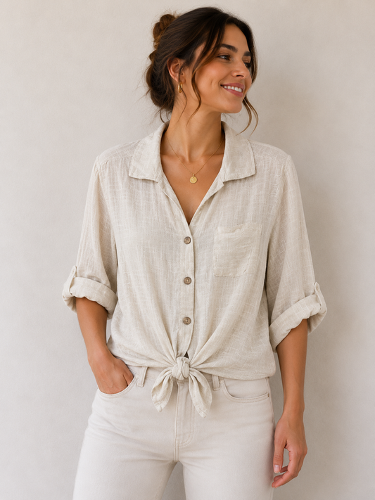 Chemise coton sable