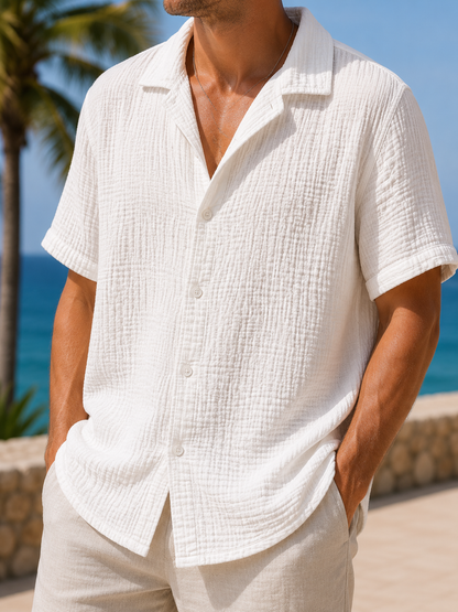 Chemise gaze de coton AARON blanche