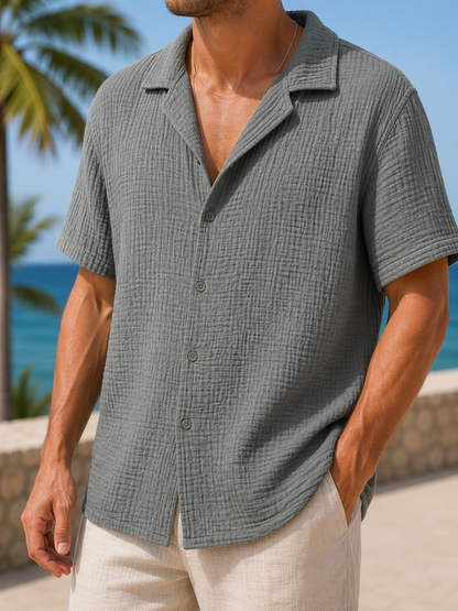 Chemise gaze de coton AARON kaki