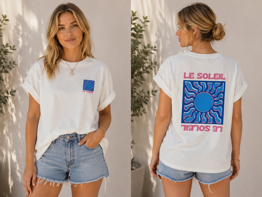 T-shirt blanc LE SOLEIL bleu