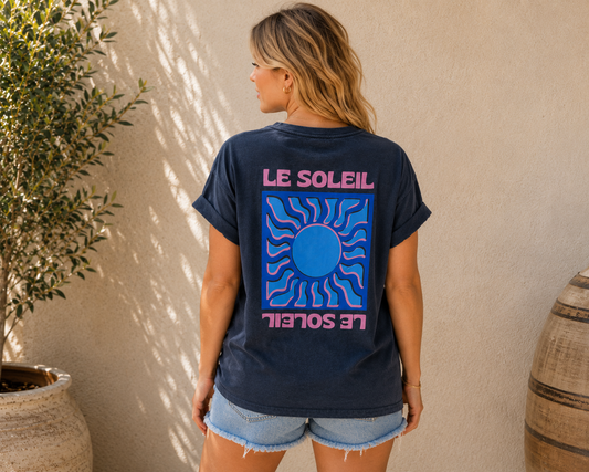 T-shirt anthracite LE SOLEIL bleu
