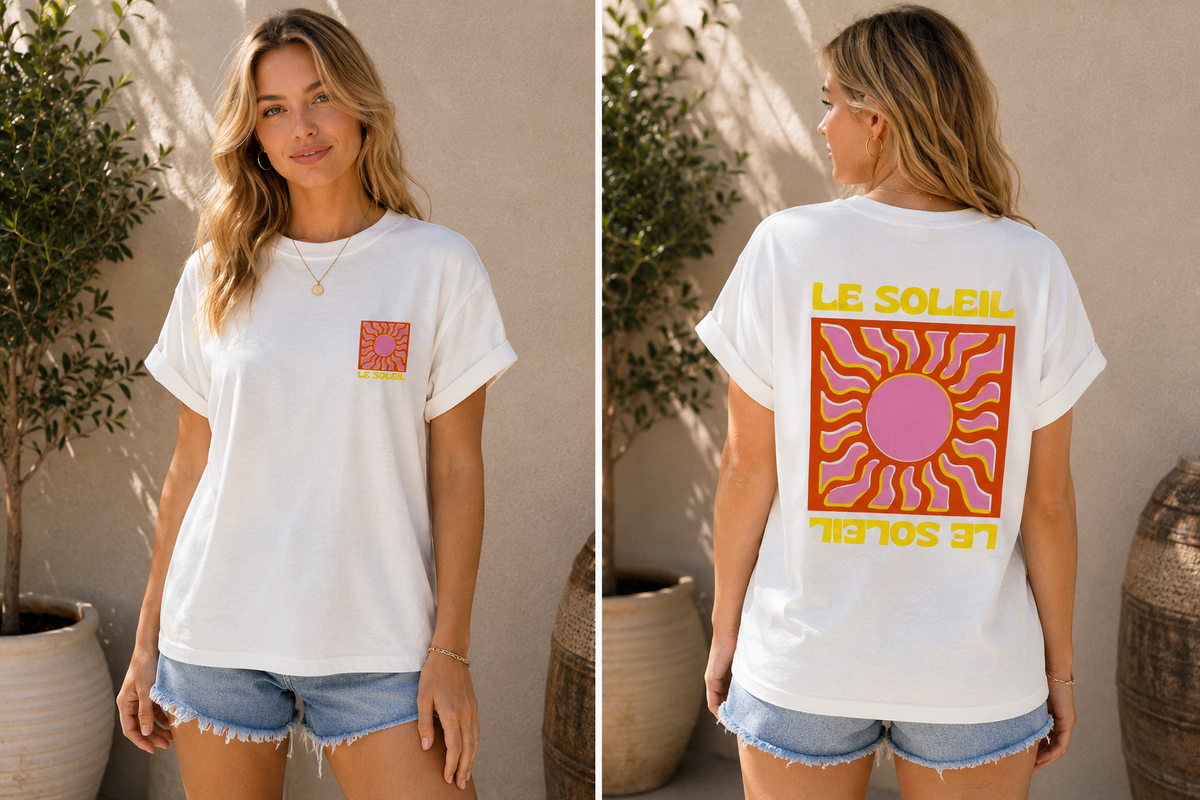 T-shirt blanc LE SOLEIL jaune