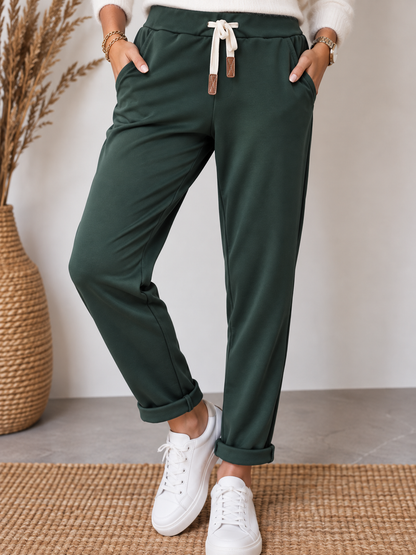 Pantalon souple et soyeux kaki