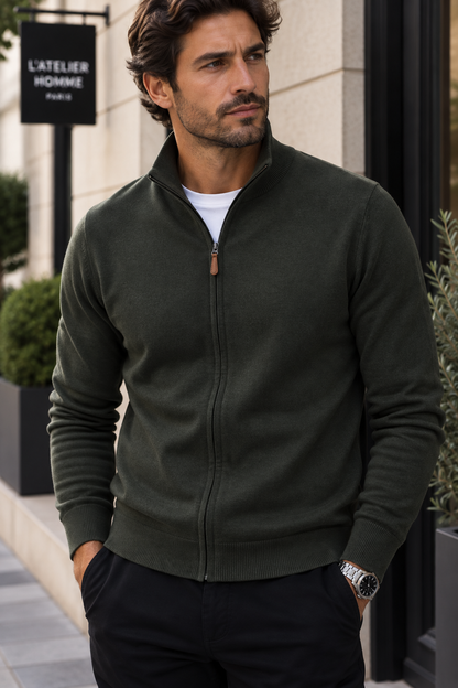 Gilet zippé CLAUDE kaki du S au 3XL