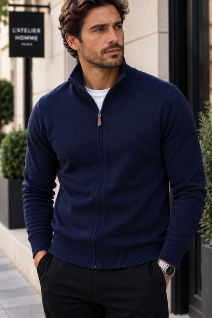 Gilet zippé CLAUDE bleu marine du S au 3XL