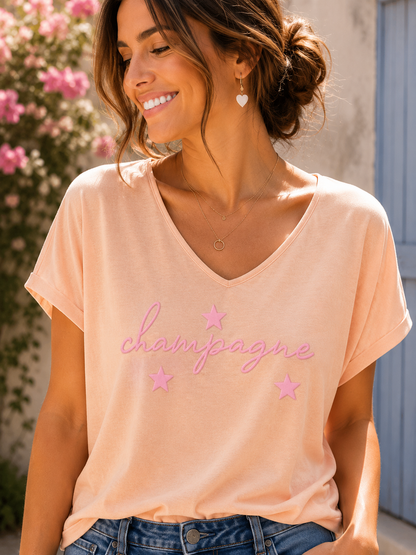 GRANDE TAILLE - T-shirt Champagne orange