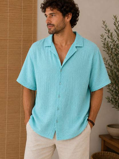 Chemise gaze de coton AARON menthe