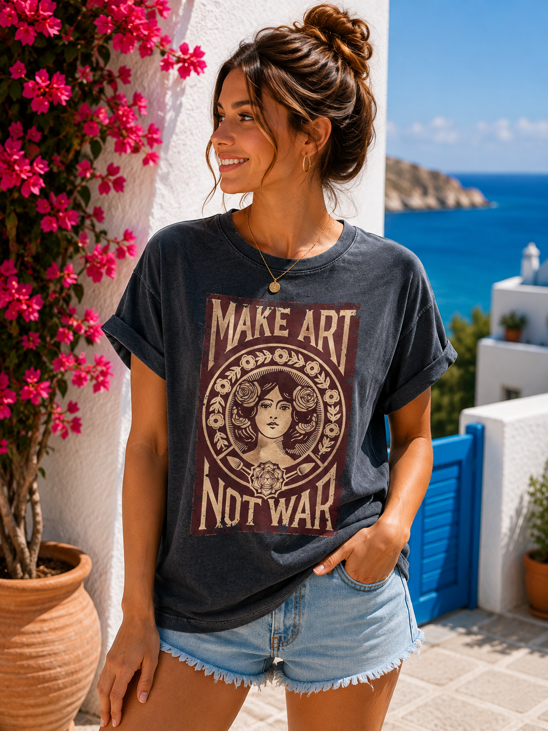 T-shirt anthracite MAKE ART NOT WAR