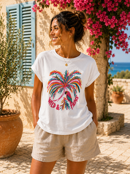 T-shirt PALMIERS blanc