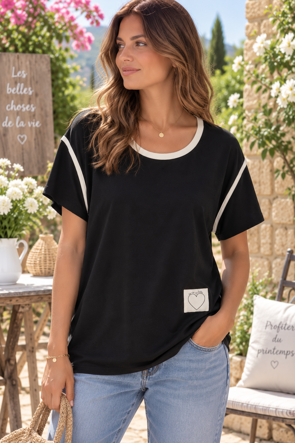 T-shirt l'Amor é Bello noir