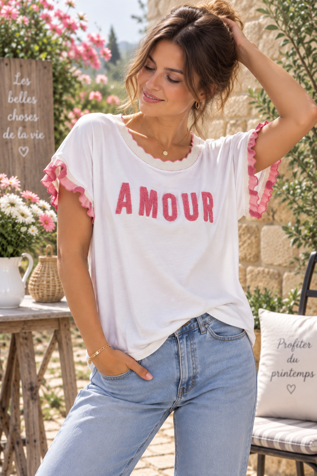 T-shirt AMOUR rose