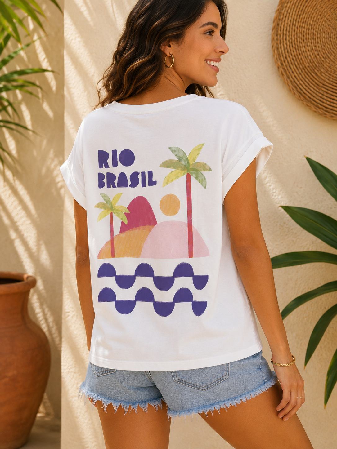 T-shirt blanc Rio Brasil