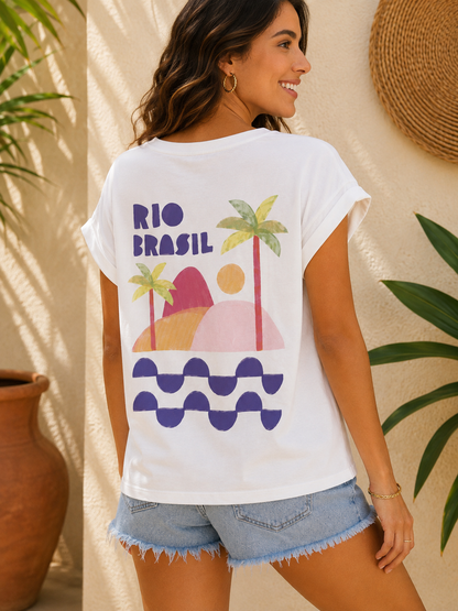 T-shirt blanc Rio Brasil