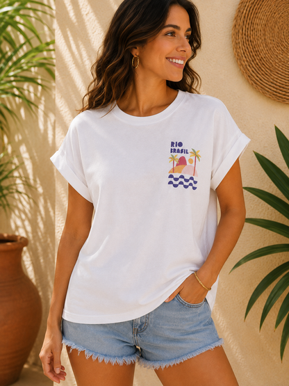 T-shirt blanc Rio Brasil