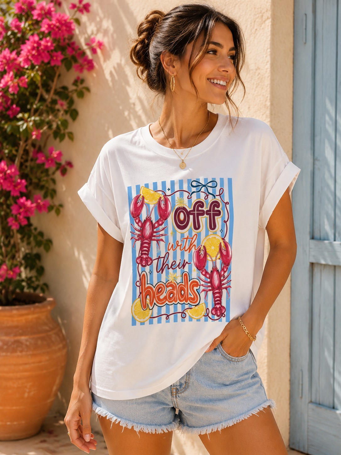 T-shirt blanc homard off