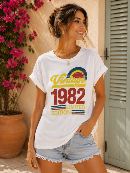 T-shirt blanc Vintage 1982