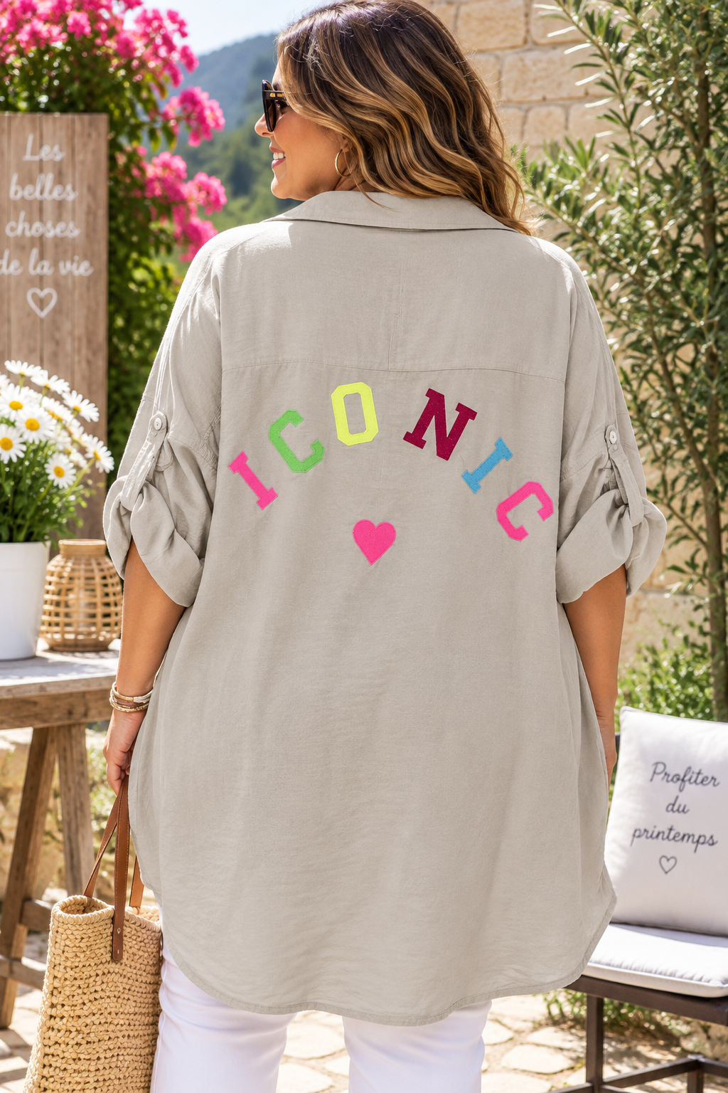 GRANDE TAILLE - Chemise Iconic taupe