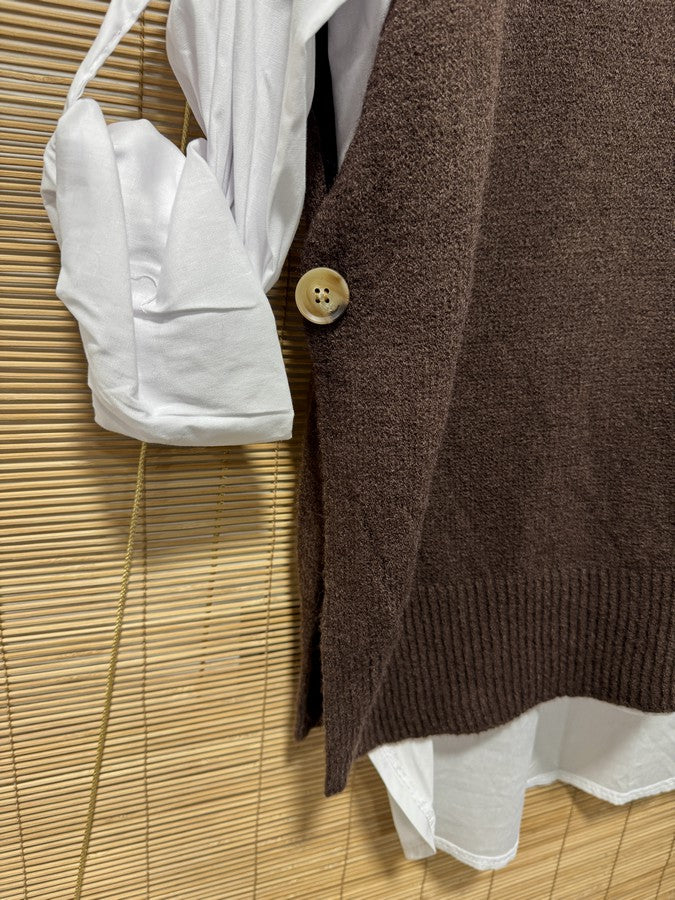 Pull débardeur marron