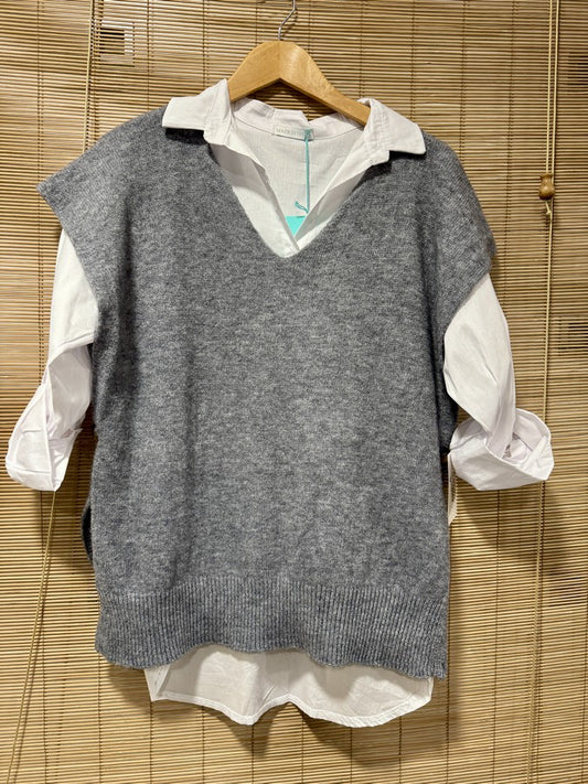 Pull débardeur gris