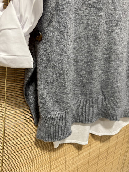 Pull débardeur gris