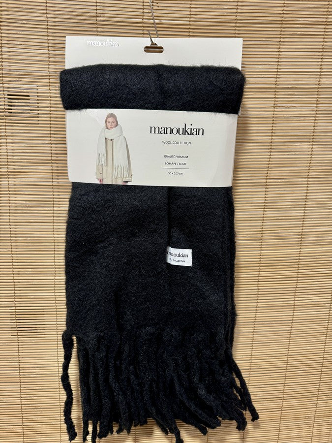 Echarpe plaid MANOUKIAN noire