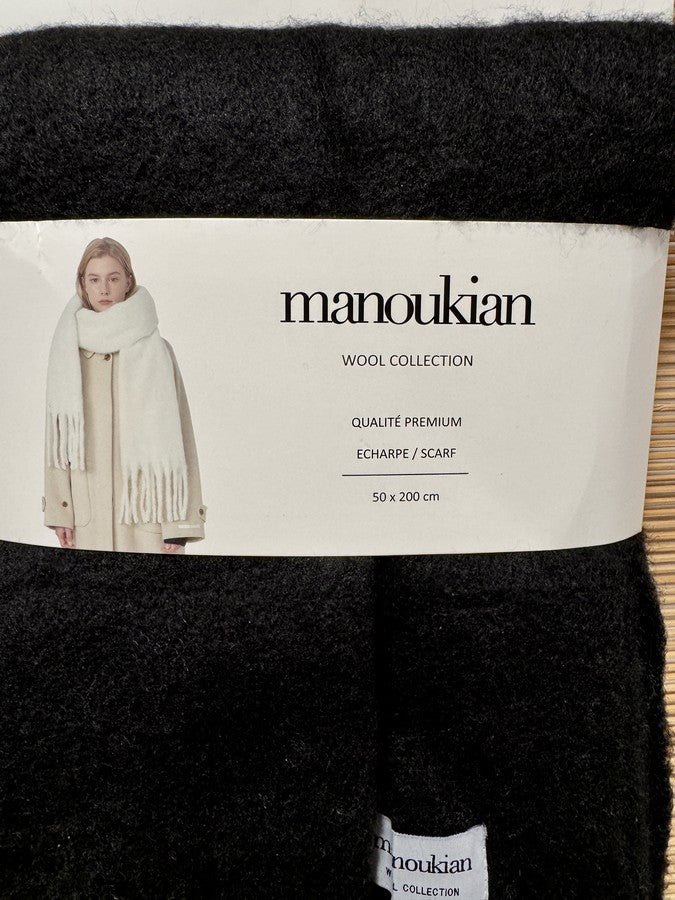 Echarpe plaid MANOUKIAN noire
