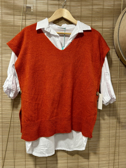 Pull débardeur rouille