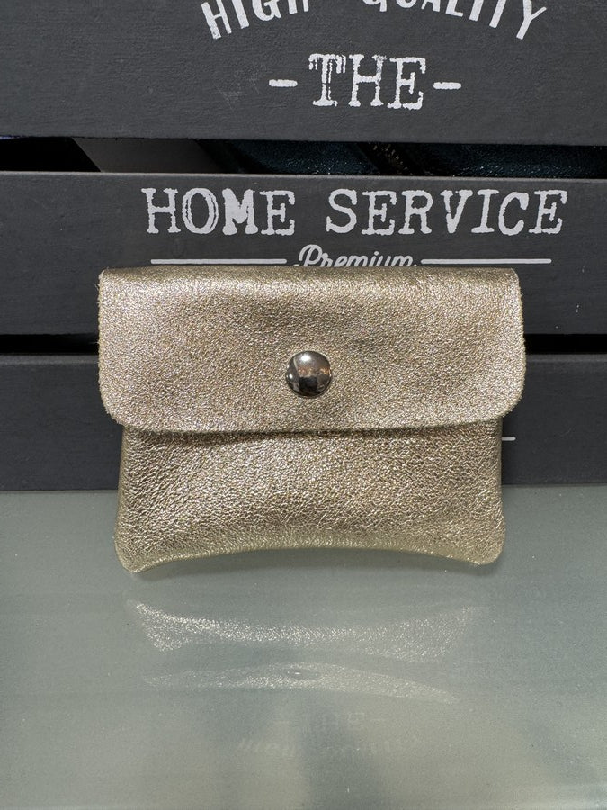 Petite porte-monnaie en cuir doré