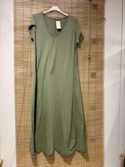 Robe longue t-shirt kaki