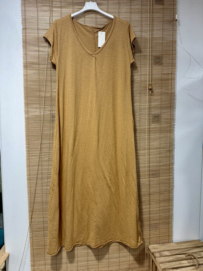 Robe longue t-shirt camel