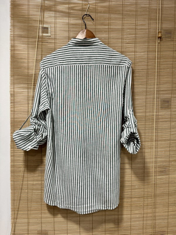 Chemise rayée DUTTON kaki