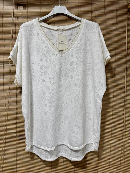 T-shirt col doré 1