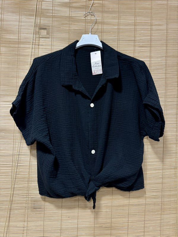 Chemise gaze de coton noire