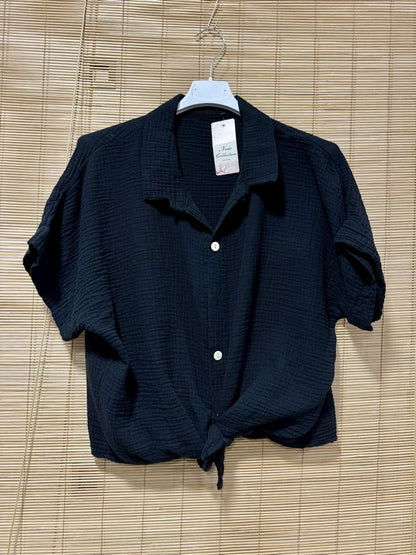 Chemise gaze de coton noire