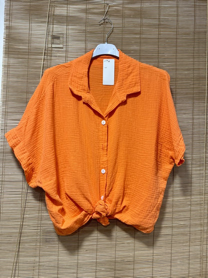 Chemise gaze de coton orange