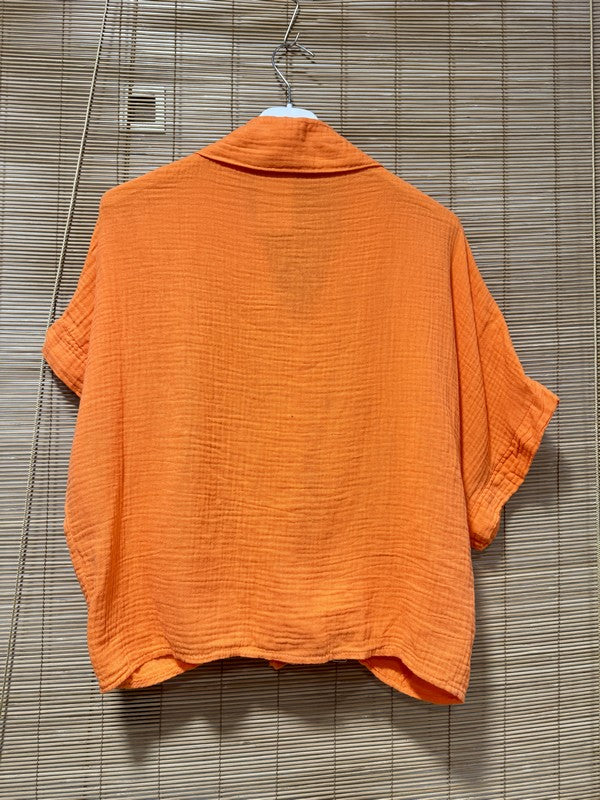 Chemise gaze de coton orange