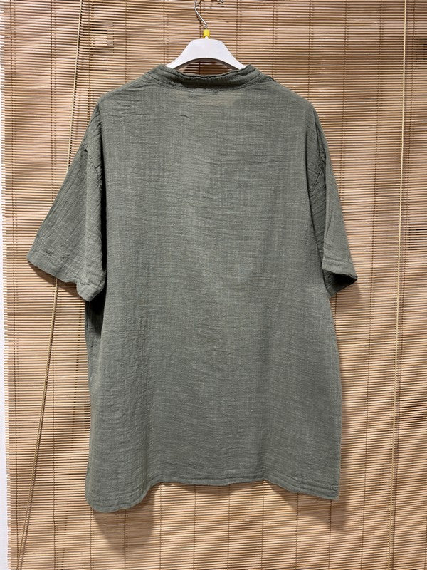 T-shirt CLAUDIO boutons kaki