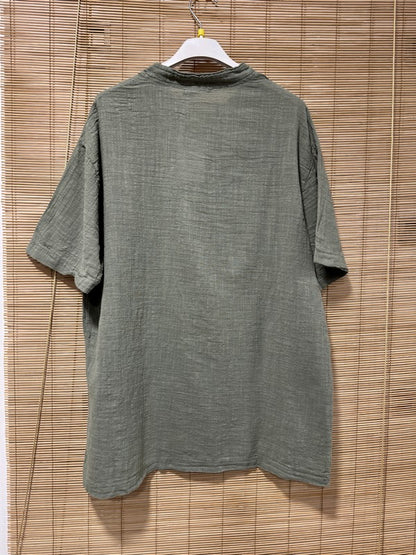 T-shirt CLAUDIO boutons kaki