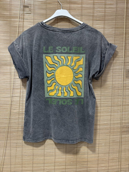 T-shirt anthracite LE SOLEIL kaki