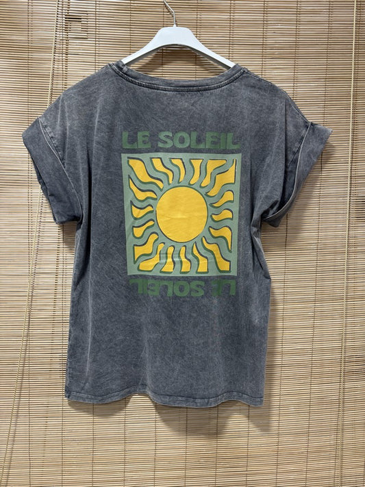 T-shirt anthracite LE SOLEIL kaki
