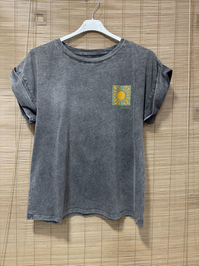 T-shirt anthracite LE SOLEIL kaki