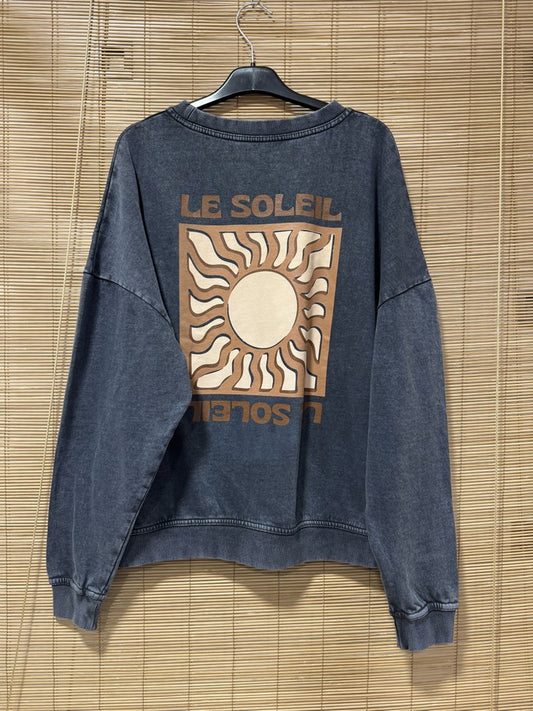 Sweat anthracite LE SOLEIL marron