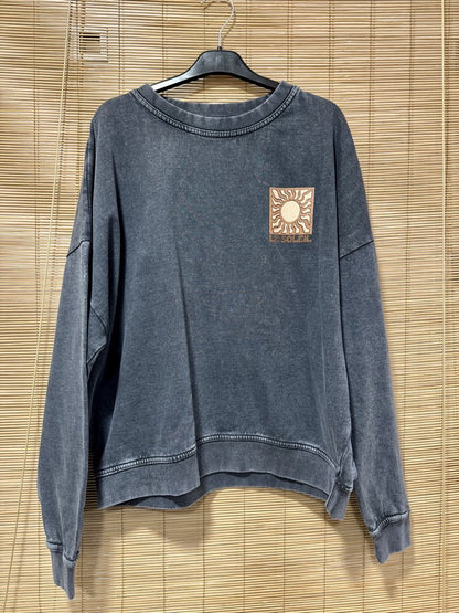Sweat anthracite LE SOLEIL marron