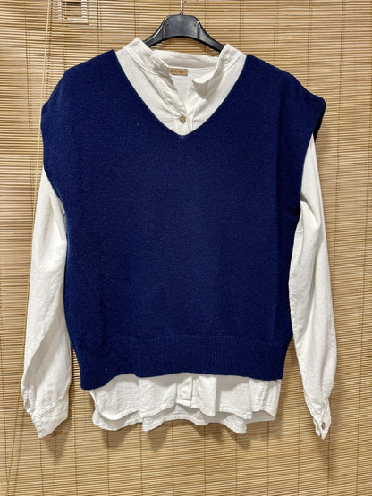 Pull débardeur LANA bleu marine